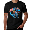 Hotdog TRex Dinosaur 4th of July Amerisaurus Toddler Boy Kid  Ribbed Collar T-Shirt