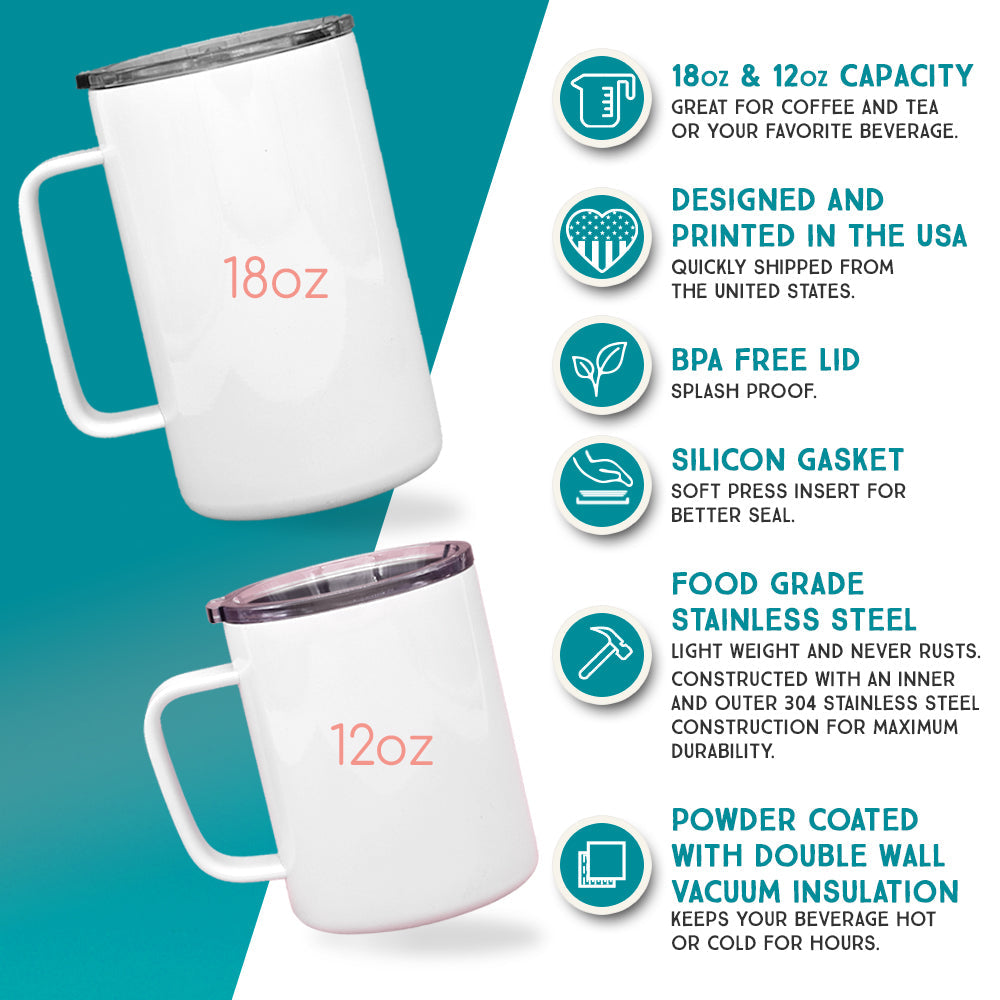 Valentine Dancing Skeletons Insulated Travel Mug