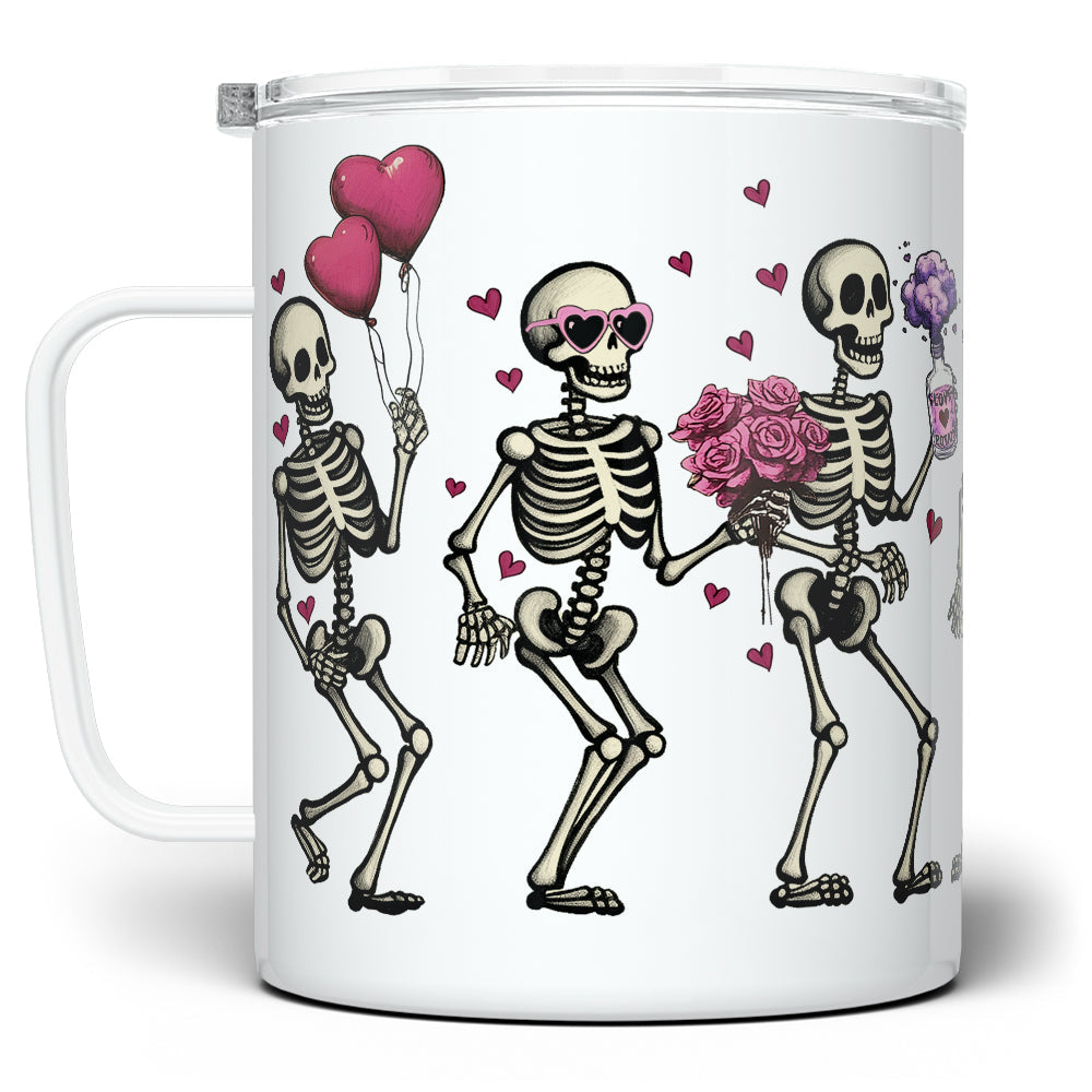 Valentine Dancing Skeletons Insulated Travel Mug