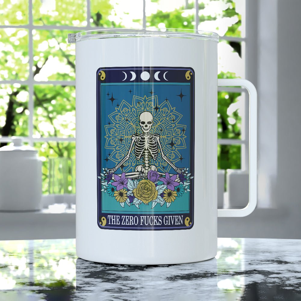 The Zero Fucks Tarot Card Insulated Travel Mug