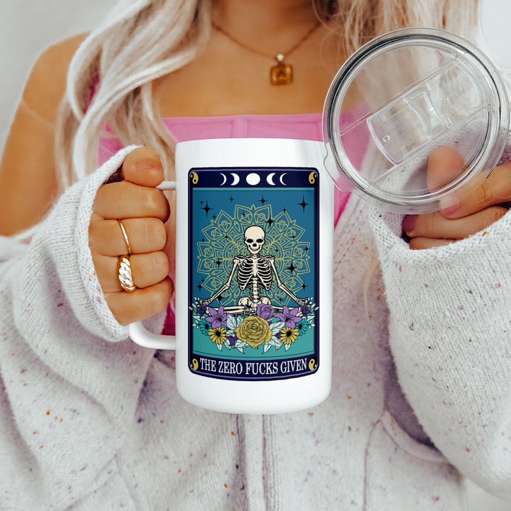 The Zero Fucks Tarot Card Insulated Travel Mug