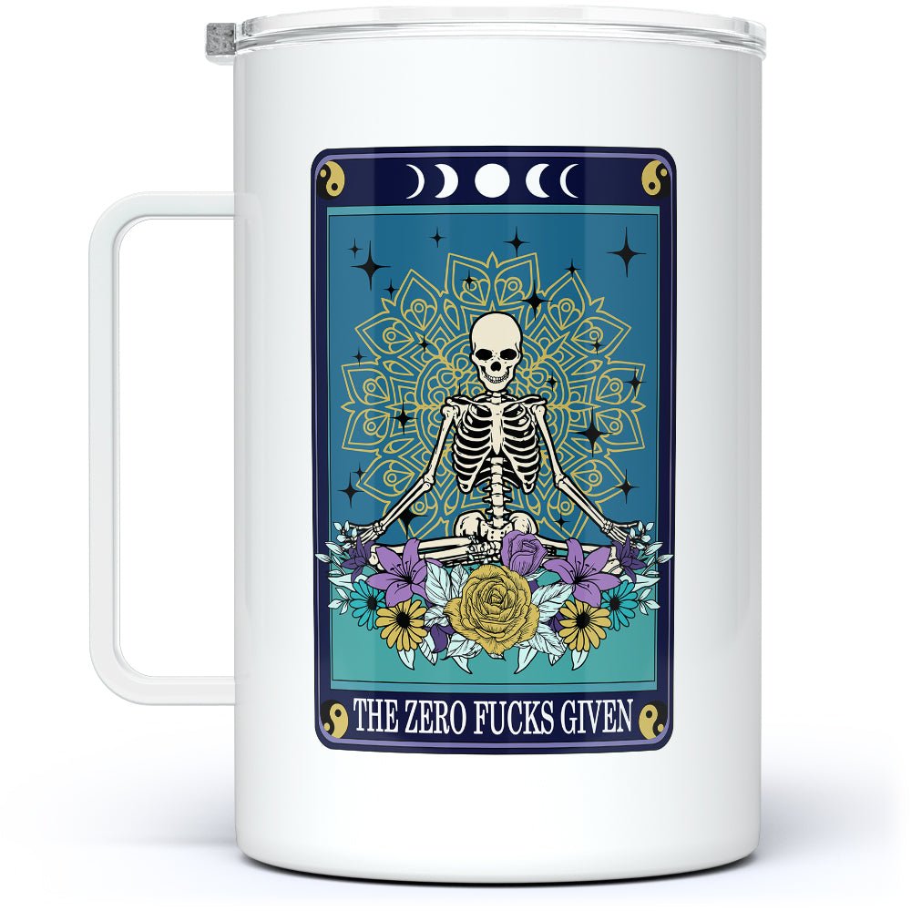 The Zero Fucks Tarot Card Insulated Travel Mug