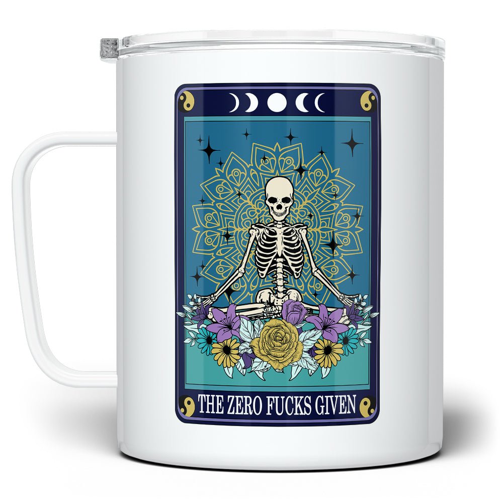 The Zero Fucks Tarot Card Insulated Travel Mug