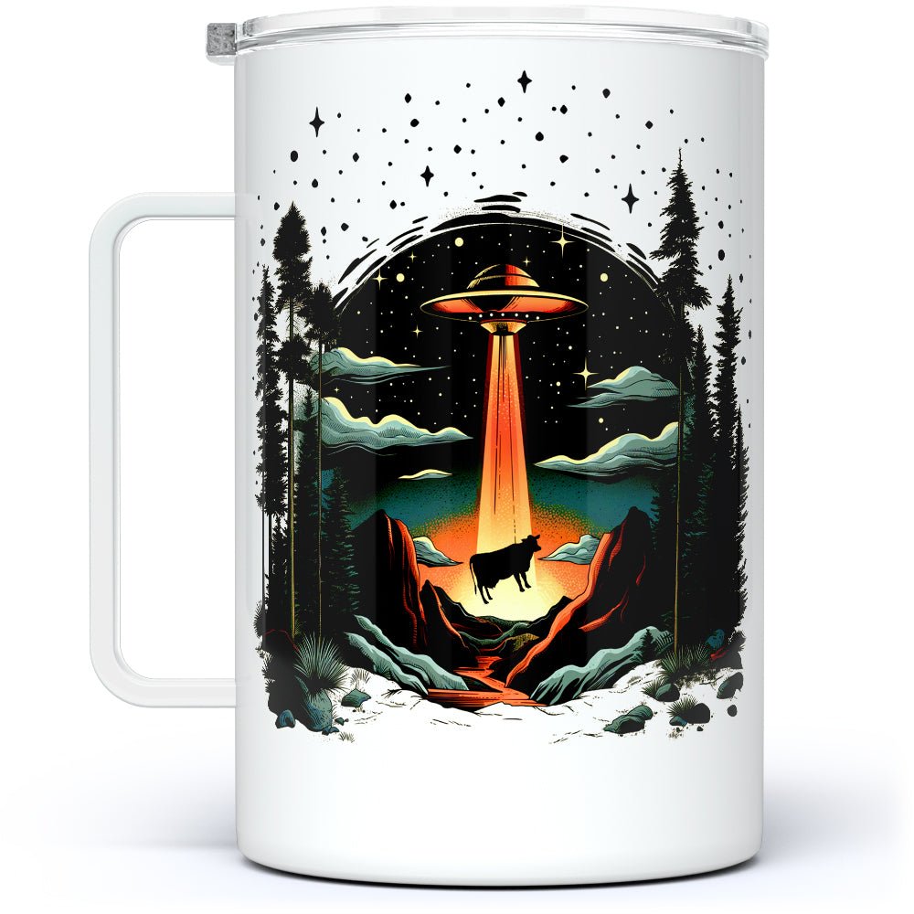 UFO Cow Abduction Insulated Travel Mug