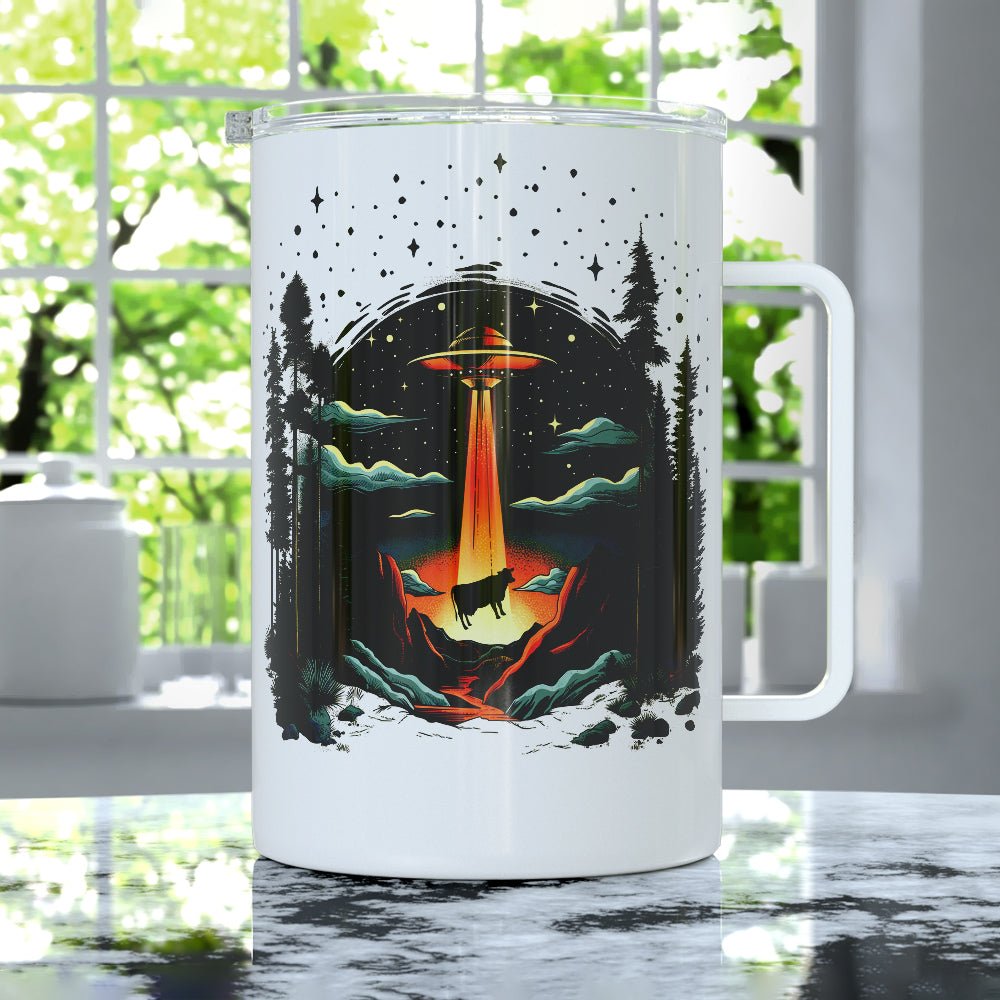 UFO Cow Abduction Insulated Travel Mug