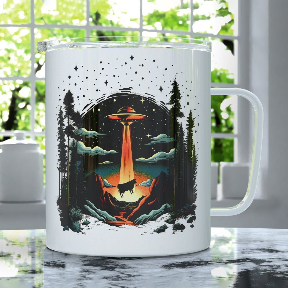 UFO Cow Abduction Insulated Travel Mug