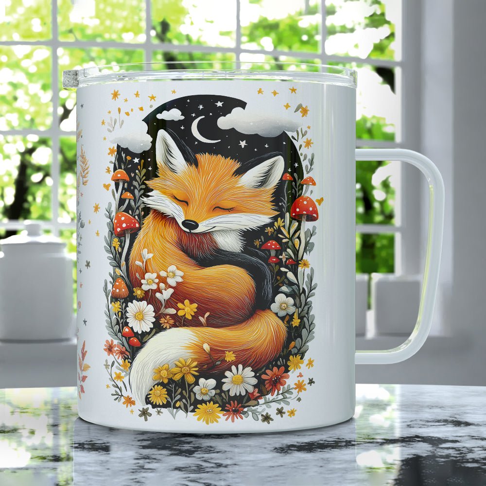 Woodland Sleeping Fox Insulated Travel Mug