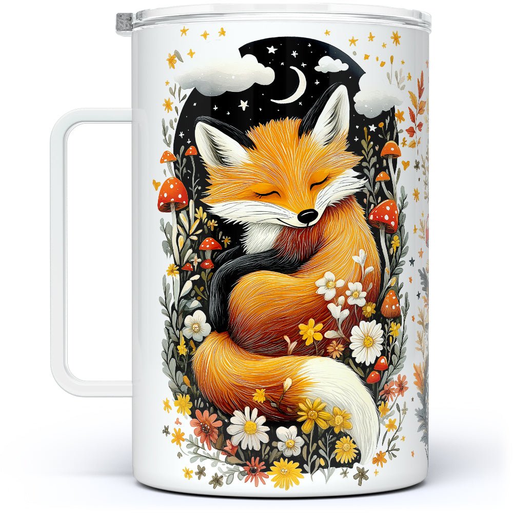 Woodland Sleeping Fox Insulated Travel Mug