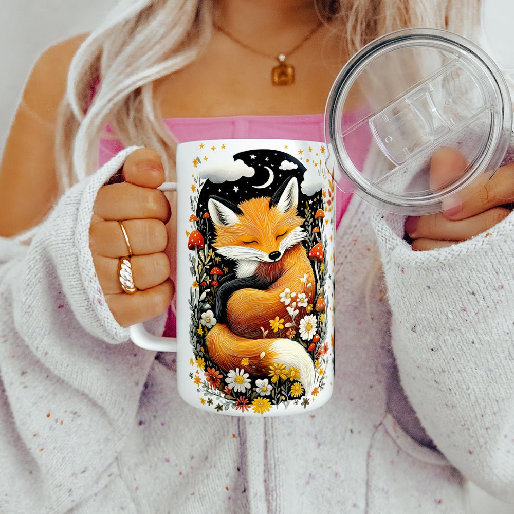 Woodland Sleeping Fox Insulated Travel Mug