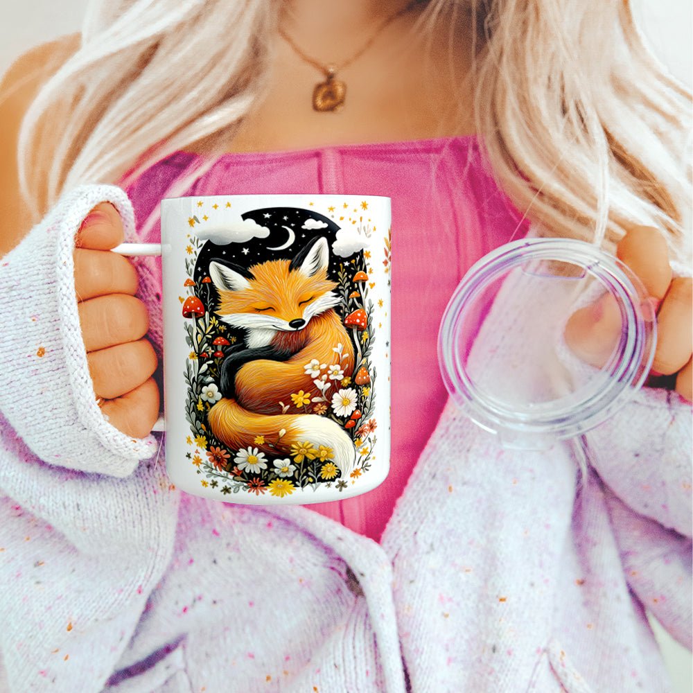 Woodland Sleeping Fox Insulated Travel Mug