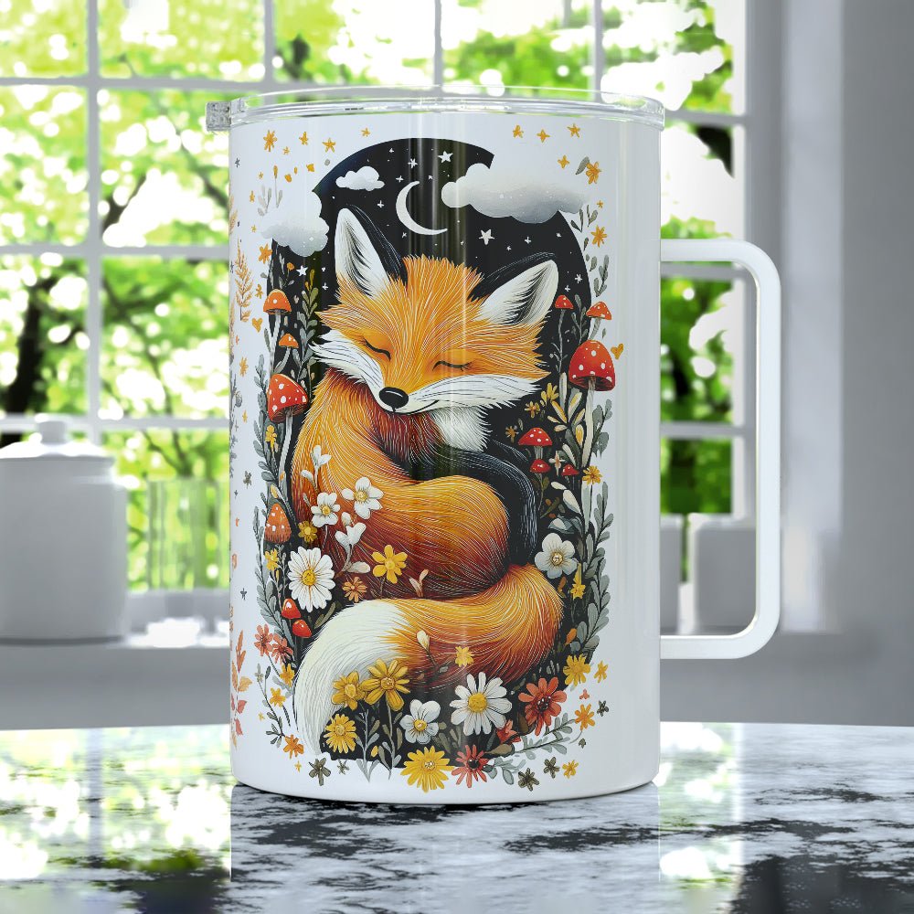 Woodland Sleeping Fox Insulated Travel Mug